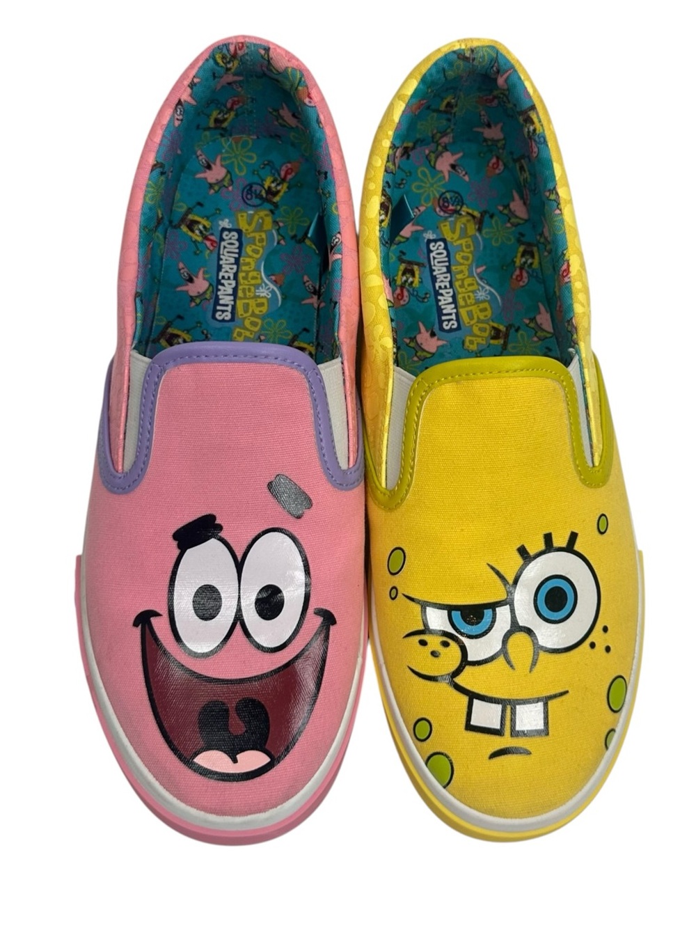 SpongeBob Patrick Ground Up Nickelodeon Slip On Shoes Pink Yellow Size 8.5